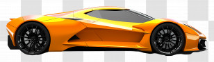 Supercar Side View - Sleek Orange Sports Car Transparent PNG
