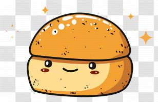 Round Bread - Smiling Cartoon Bread Illustration Transparent PNG