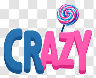 Crazy Logo - Colorful Crazy Candy Text Transparent PNG