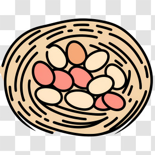 Cartoon Eggs - Illustration Of Bird Nest With Eggs Transparent PNG