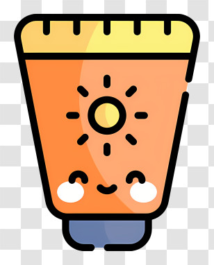 Sunscreen - Cute Sunscreen Tube With Sun Icon Transparent PNG