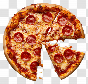 Pizza Eaten - Classic Pepperoni Pizza With Cheese Transparent PNG