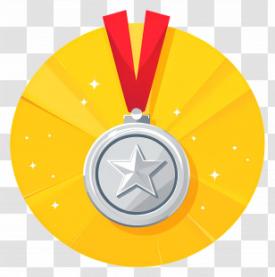 Silver Medal - Silver Medal With Red Ribbon Transparent PNG