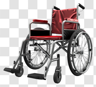 Wheelchair - Modern Red Wheelchair For Mobility Support Transparent PNG