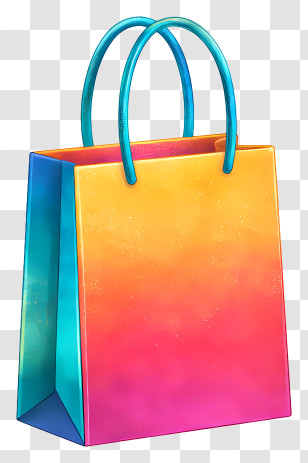 Shopping Bag Icon - Vibrant Gradient Shopping Bag Transparent PNG
