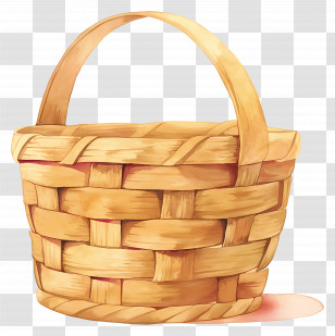 Handled Basket - Woven Basket With Handle Transparent PNG