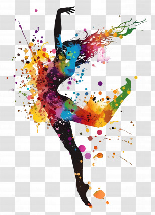 Dancer - Abstract Colorful Dancer Silhouette Art Transparent PNG