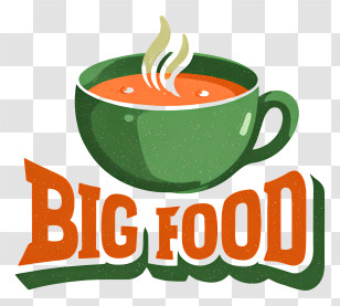 Big Food Logo - Green Soup Cup Big Food Logo Transparent PNG