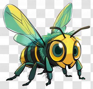 Cartoon Bee - Cute Cartoon Bee Illustration Transparent PNG