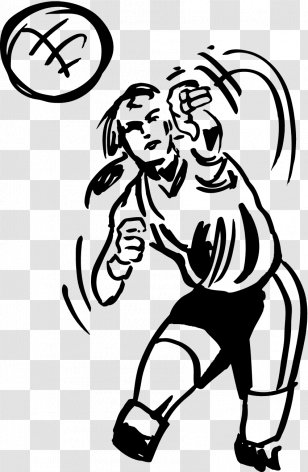 Line Art Monochrome - Human - Volleyball Transparent PNG