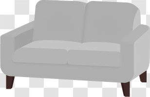 Sofa - Minimalist Gray Sofa For Living Room Transparent PNG