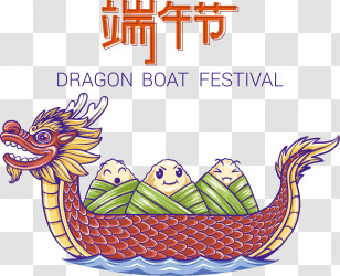 Dragon Boat Festival
 - Dragon Boat With Zongzi For Festival Celebration Transparent PNG
