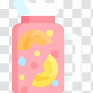 Sangria - Pink Jar With Fruit And Ice Cubes Transparent PNG