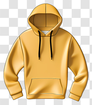 Flat Hoodie Mockup - Trendy Yellow Hoodie Illustration Transparent PNG