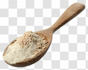 Wooden Spoon - Wooden Spoon With Flour For Baking Transparent PNG