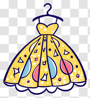 Yellow Dress - Colorful Yellow Dress On Hanger Transparent PNG
