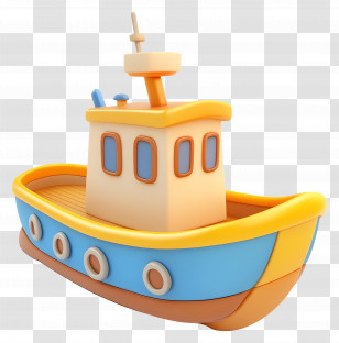 Cartoon Boat - Cute Toy Boat Transparent PNG