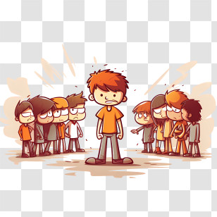 Stop Bullying Day - Boy Surrounded By Group Transparent PNG