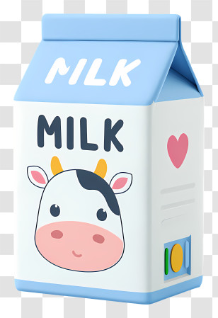 Milk Carton - Cute Blue-top Milk Carton Transparent PNG