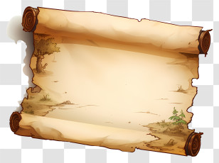 Hand Drawn Old Paper - Aged Parchment Scroll With Torn Edges Transparent PNG