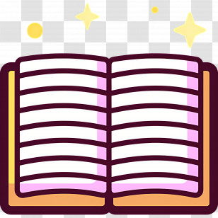 Open Book - Open Book With Sparkles Transparent PNG
