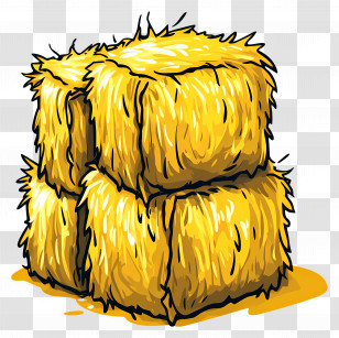 Stack Of Hay - Golden Hay Bales Stack For Farm Use Transparent PNG