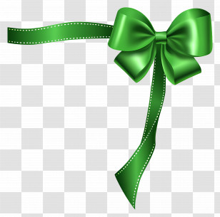 Green - Green Bow Ribbon For Decorations Transparent PNG
