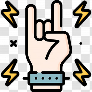 Rock Music - Rock Hand Gesture With Energy Transparent PNG