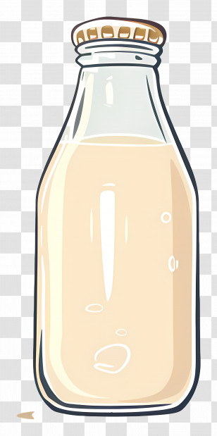 Milk Bottle - Cartoon Glass Milk Bottle Transparent PNG