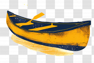 Canoe - Yellow And Black Canoe Illustration Transparent PNG