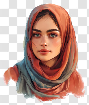 Hijab Woman - Portrait Of A Woman In Hijab Transparent PNG