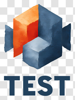 Test - Watercolor Orange-Blue Cube Logo TEST Transparent PNG