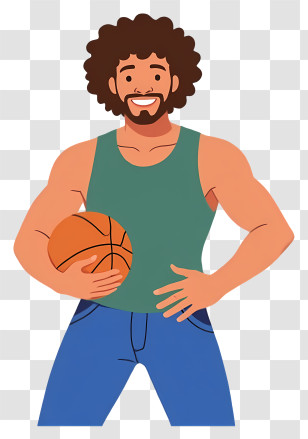 Man Playing Basketball - Basketball Player Holding Ball Transparent PNG