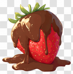 Chocolate Strawberry - Chocolate Covered Strawberry Illustration Transparent PNG