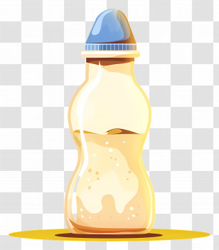Plastic Baby Bottle - Baby Bottle With Milk For Feeding Transparent PNG