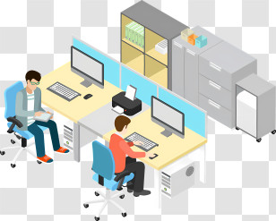 Office Chair - Modern Office Workstation Setup Transparent PNG