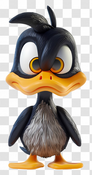 Daffy Duck - Animated Cartoon Duck With Black And Gray Colors Transparent PNG