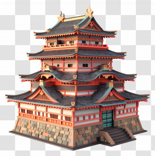 Nijo Castle - Traditional Japanese Castle Illustration Transparent PNG