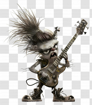 Rock N Roll - Energetic Rockstar Character Transparent PNG