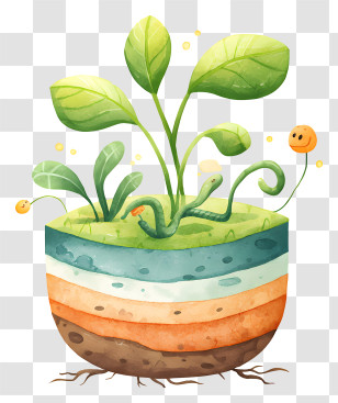 World Soil Day - Cute Layered Soil Plant Illustration Transparent PNG
