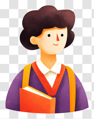 Education Icon - Student With Book Cartoon Transparent PNG