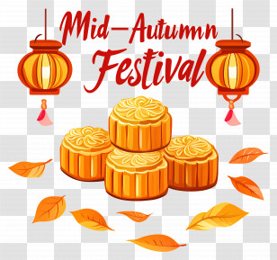 Mid Autumn Festival - Mid-Autumn Festival Mooncakes And Lanterns Transparent PNG
