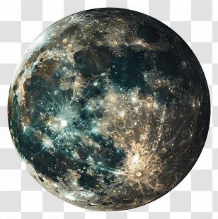Full Moon - Detailed Illustration Of The Moon In Space Transparent PNG