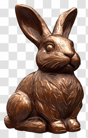 Chocolate Bunny - Bronze Rabbit Sculpture Transparent PNG