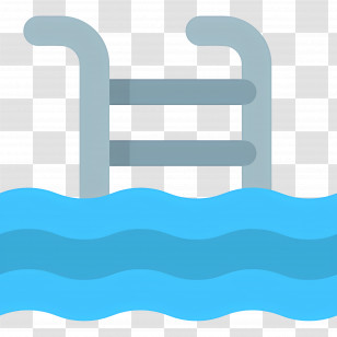 Swimming Pool - Wavy Swimming Pool With Ladder Transparent PNG