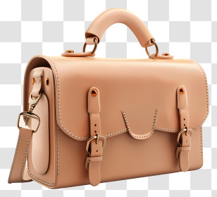 Briefcase Bag - Elegant Beige Handbag With Stylish Design Transparent PNG