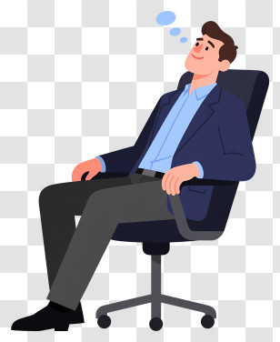Relaxed Man Leaning Back In Office Chair Transparent PNG