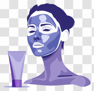 Spa Face Mask - Illustration Of Face Mask In Skincare Routine Transparent PNG