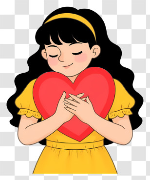 Woman Holding A Heart - Girl Holding A Heart Transparent PNG