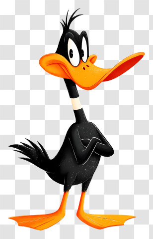 Daffy Duck - Cartoon Duck With Orange Beak Transparent PNG